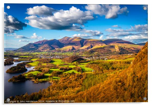 Skiddaw over Keswick Acrylic by John Henderson