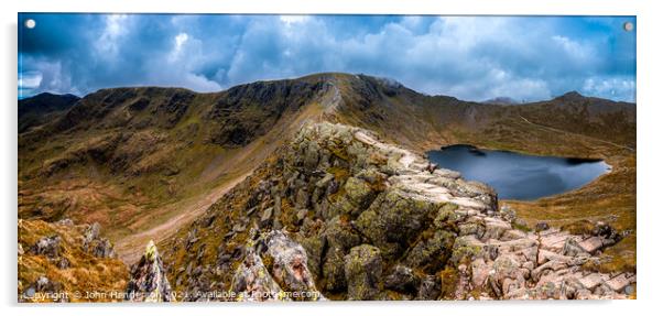 Striding Edge panorama  Acrylic by John Henderson