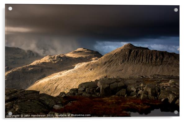 Approaching weather on Bowfell Acrylic by John Henderson