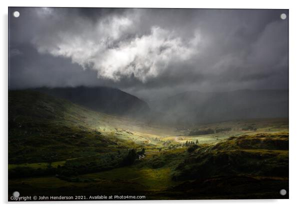 Ogwen valley rain Acrylic by John Henderson
