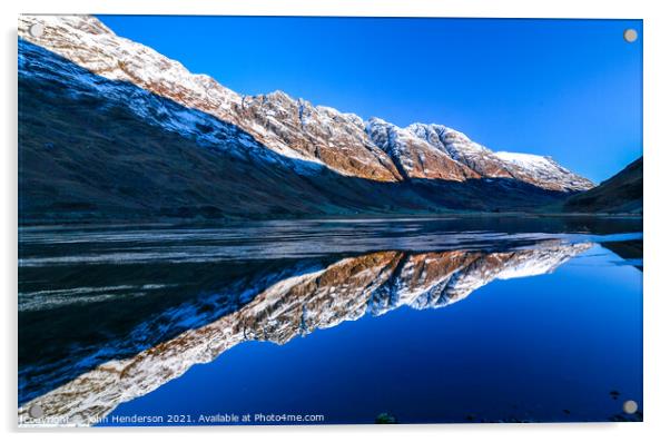 Glencoe winter reflection Acrylic by John Henderson