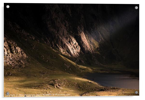Llyn   Idwal shadows  Acrylic by John Henderson
