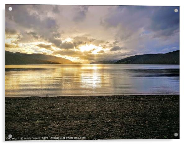 Loch Ness Sunset Acrylic by mark craven