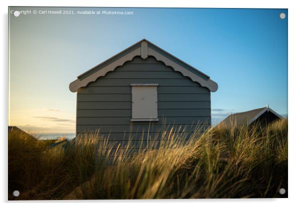Beach Hut, Hunstanton Norfolk Acrylic by Carl Howell