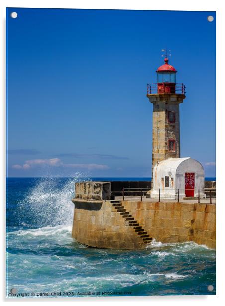 Felgueiras Lighthouse Acrylic by Daniel Child