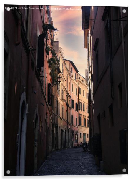 Street in Rome #1 Acrylic by Jules D Truman