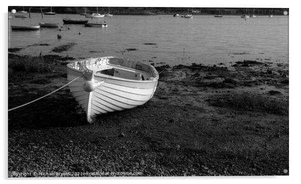 Little White boat manningtree essex Acrylic by Michael bryant Tiptopimage