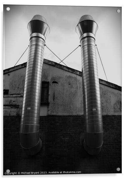 industrial chimneys Acrylic by Michael bryant Tiptopimage