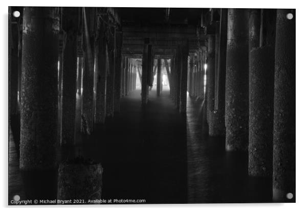 Under clacton pier  Acrylic by Michael bryant Tiptopimage