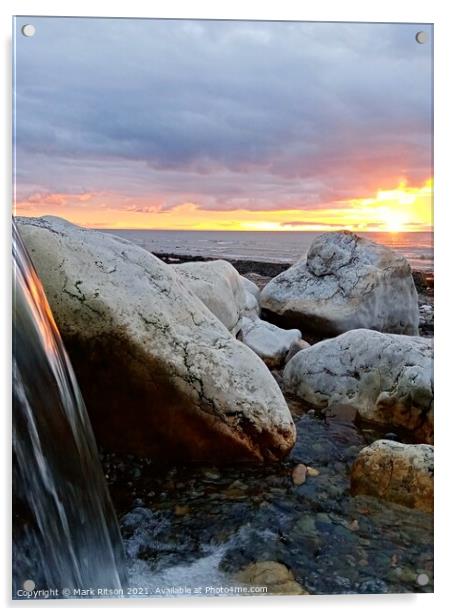 Stream on the Beach  Acrylic by Mark Ritson