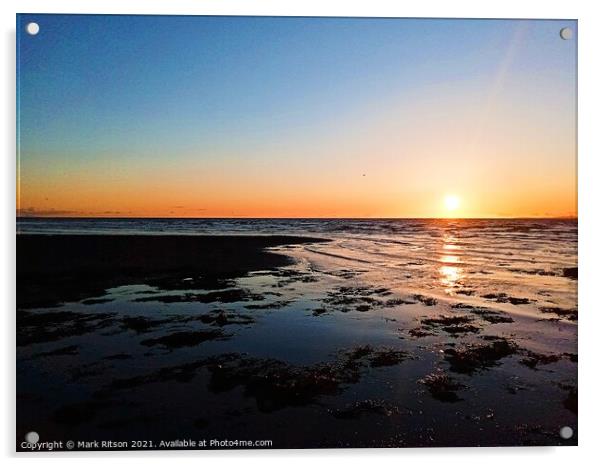Serene Reflective Sunset  Acrylic by Mark Ritson