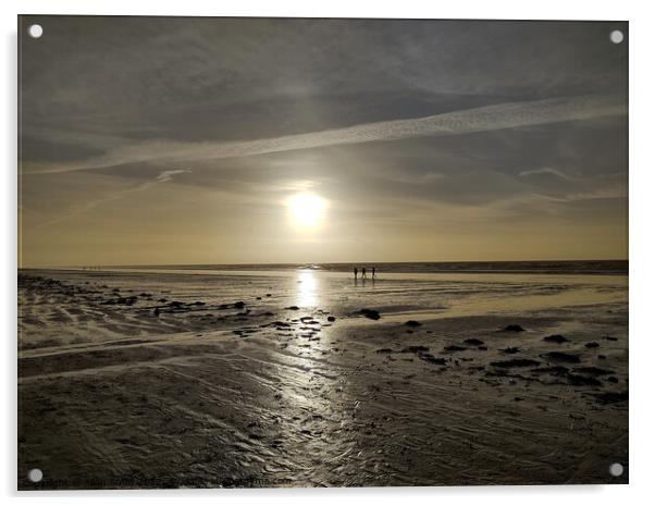 Winter Afternoon at Brean Down Beach, Somerset Acrylic by Allan Snow