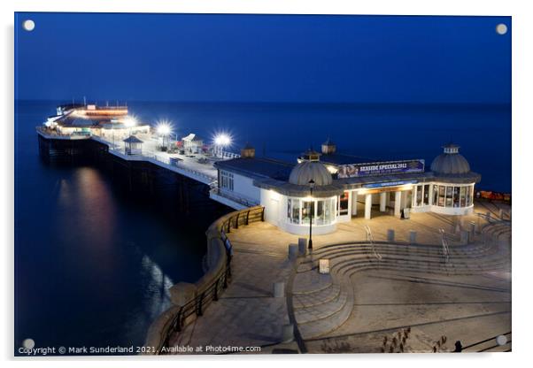 Cromer Pier at Night Acrylic by Mark Sunderland