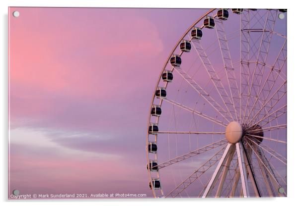 The Wheel of York at Sunset Acrylic by Mark Sunderland