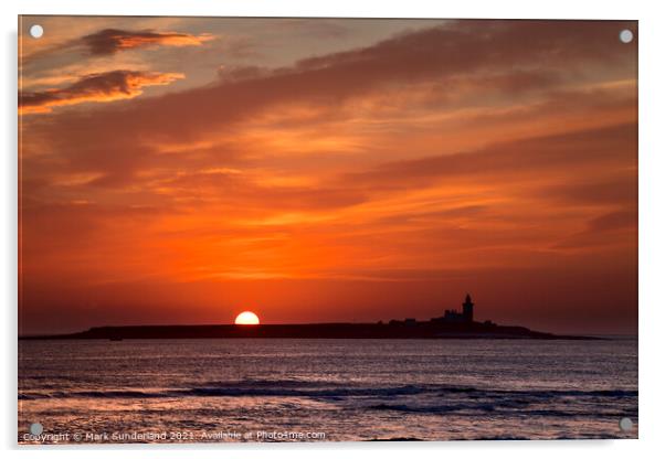 Sunrise over Coquet Island Acrylic by Mark Sunderland