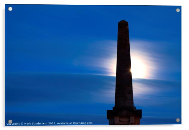 Moonrise behind the Martyrs Monument Acrylic by Mark Sunderland