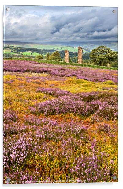 Heather in Bloom at Yorkes Folly or Two Stoops Acrylic by Mark Sunderland