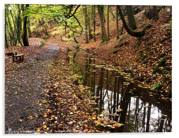 Skipton Castle Woods in Autumn Acrylic by Mark Sunderland