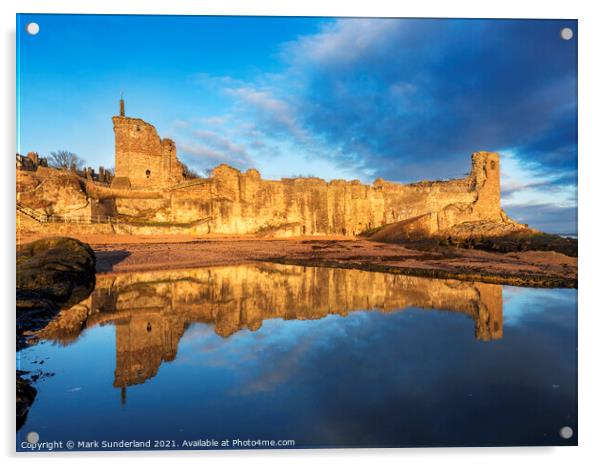 St Andrews Castle at Dawn Acrylic by Mark Sunderland