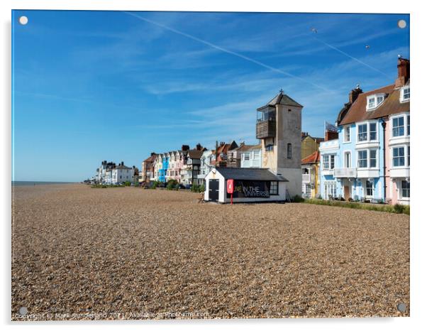 Aldeburgh Beach and Lookout Tower Acrylic by Mark Sunderland