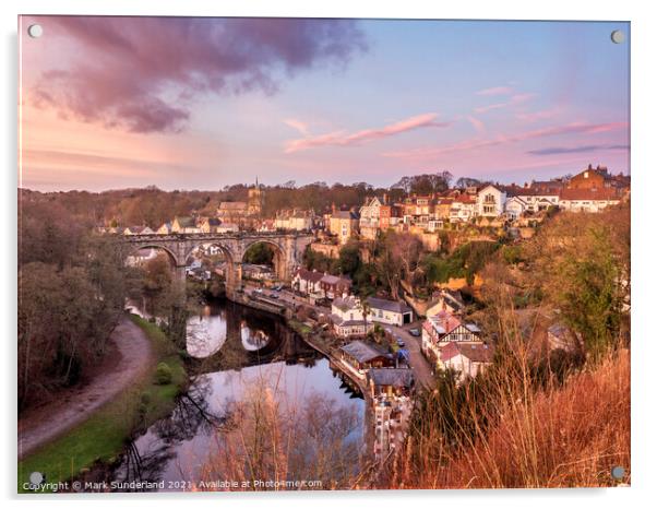 Knaresborough Viaduct at Dusk Acrylic by Mark Sunderland