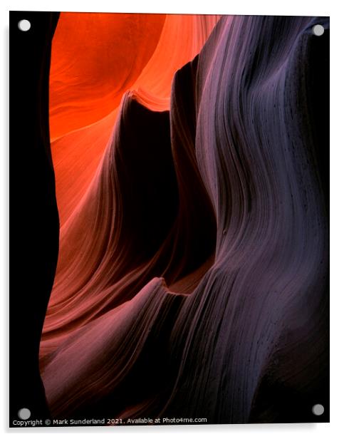 Sandstone Formation at Lower Antelope Canyon Acrylic by Mark Sunderland