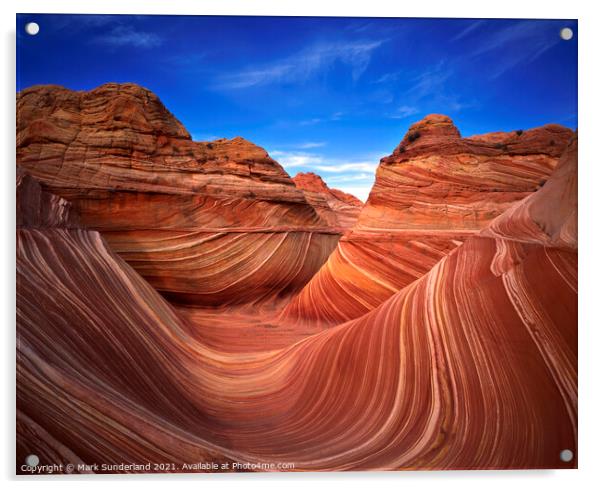 The Wave at Coyote Buttes Acrylic by Mark Sunderland