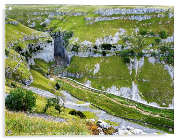 Gordale Scar in the Yorkshire Dales Acrylic by Mark Sunderland