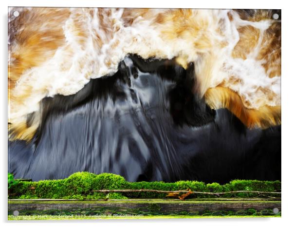 Weir on The River Nidd at Knaresborough Acrylic by Mark Sunderland