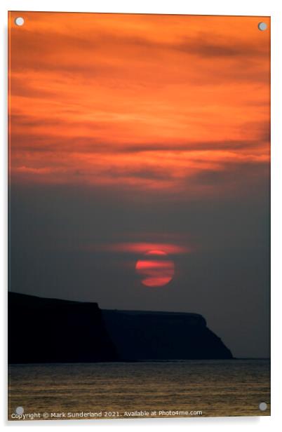 Summer Sunset at Whitby Acrylic by Mark Sunderland