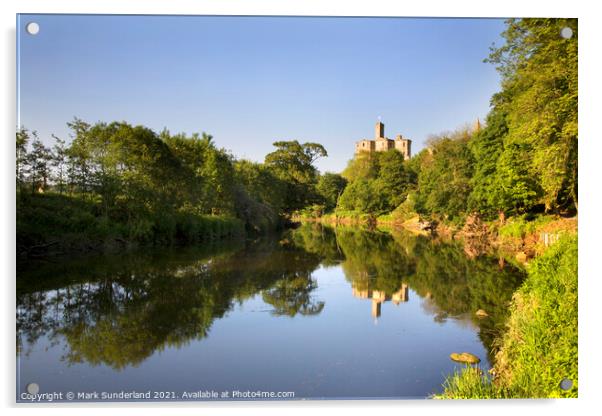 Warkworth Castle Acrylic by Mark Sunderland