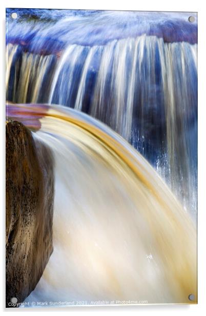 Lower Falls at Wain Wath Force Acrylic by Mark Sunderland