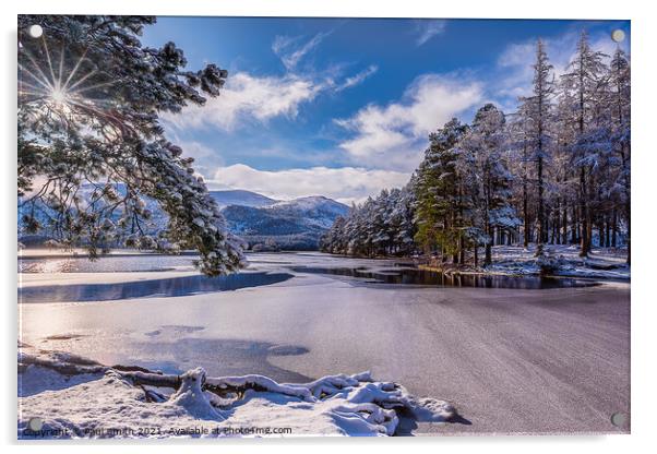 Winter on Loch en Eilein Acrylic by Paul Smith
