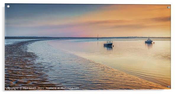 Low Tide at Ramsholt Acrylic by Paul Smith