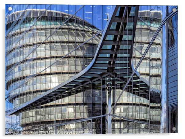 City Hall reflection London Acrylic by GEOFF GRIFFITHS