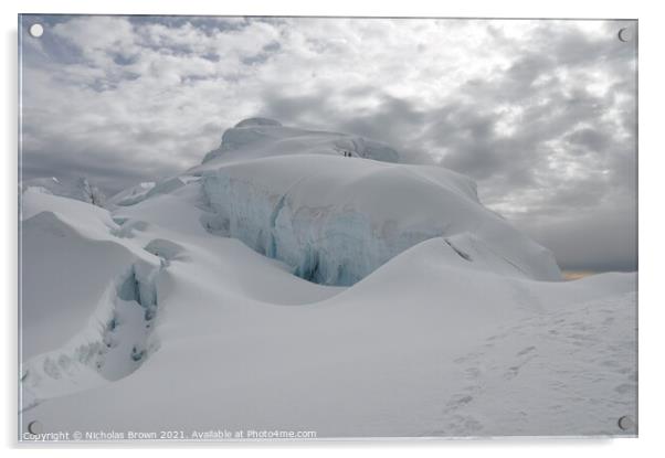 Glacier and summit of Pisco, Cordillera Blanc, Peru Acrylic by Nicholas Brown