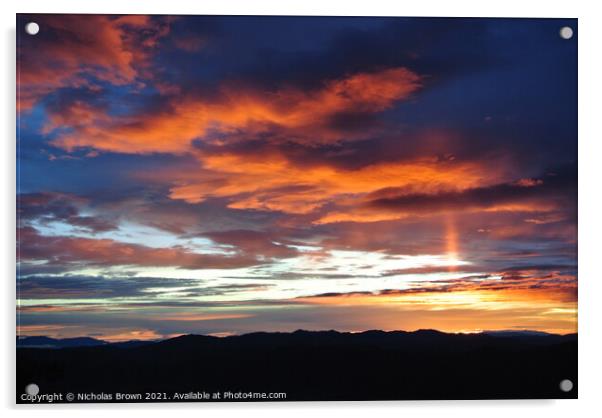 Sunrise from Santa Maria Volcano Acrylic by Nicholas Brown