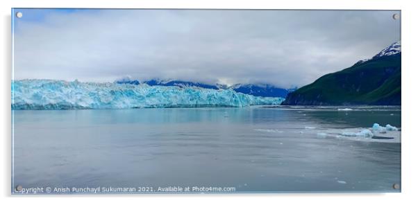 Hubbard Glacier in USA ,Alaska  Acrylic by Anish Punchayil Sukumaran