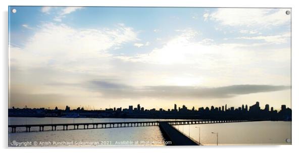 mumbai city a view from mumbaiport Acrylic by Anish Punchayil Sukumaran