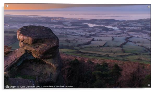 Leek and Tittesworth pre sunrise Acrylic by Alan Dunnett