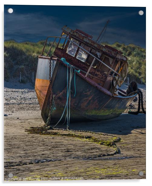 Boat on a beach Acrylic by Alan Dunnett