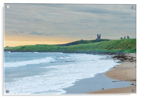 Coastal Serenity Unveiled at Dunstanburgh Acrylic by Alan Dunnett