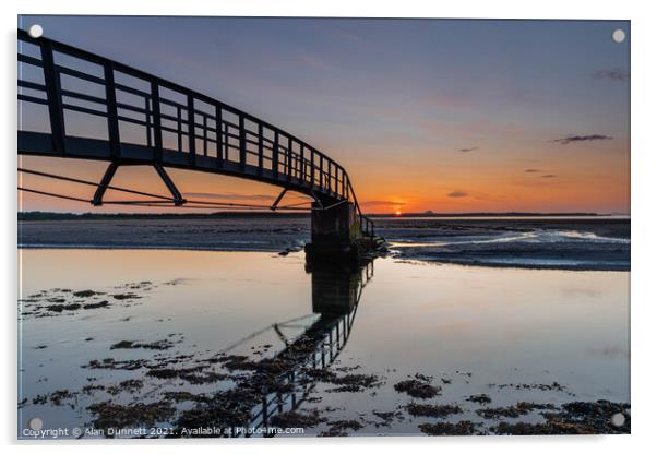 Belhaven Bridge Sunset Acrylic by Alan Dunnett