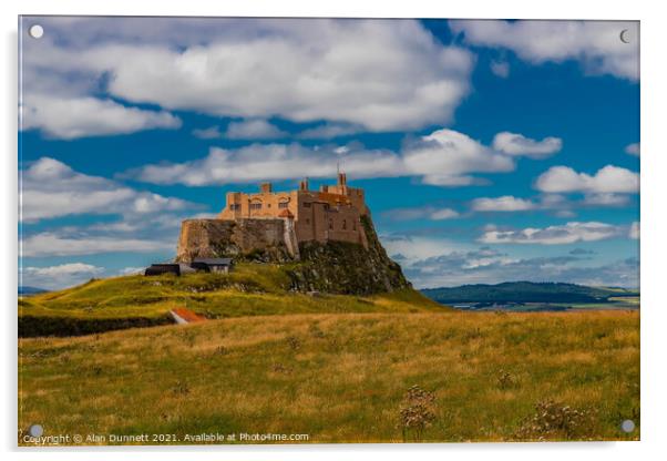 Lindisfarne Castle Acrylic by Alan Dunnett