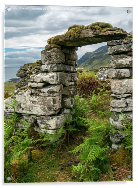 Ruined croft doorway, Boreraig, Isle of Skye, Scotland Acrylic by Photimageon UK