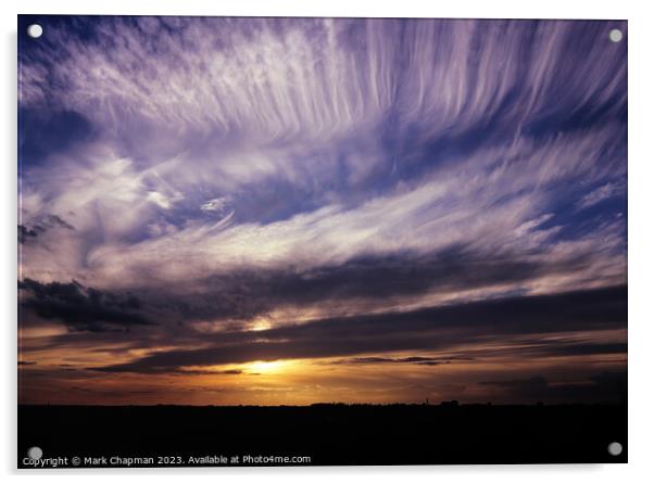 Cirrus cloud sunset - Leicestershire Acrylic by Photimageon UK