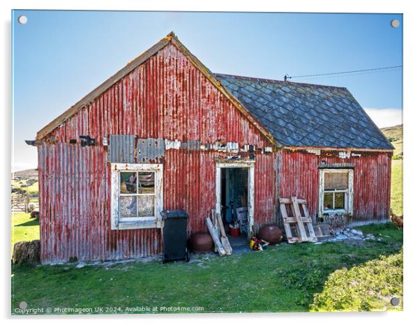 Old rusty building, Hushinish, Isle of Harris Acrylic by Photimageon UK