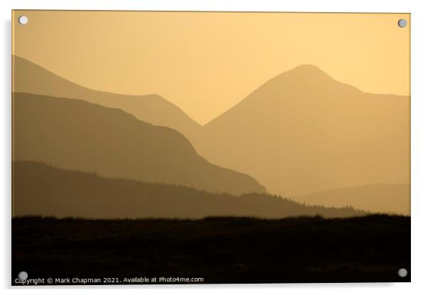 Dusky sunset over the Cuillin Mountains, Skye Acrylic by Photimageon UK