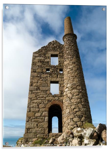 Ruins of West Wheal Owles Tin Mine Engine House, B Acrylic by Photimageon UK