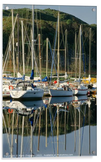Reflections of moored sailing boats and yachts, Ar Acrylic by Photimageon UK